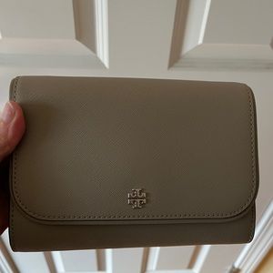 NEW with tags and bag - Tory Burch gray chain purse. Never used.